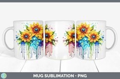 GorgeousRainbow Flowers Mug Wrap design.