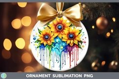 GorgeousRainbow Flowers Ornament design.