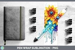GorgeousRainbow Flowers Pen Wrap design.