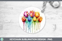 GorgeousRainbow Flowers Keychain design.