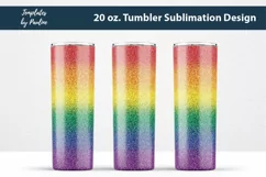 Rainbow glitter Seamless 20 oz Skinny Tumbler Sublimation Design