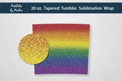 Rainbow glitter Seamless tapered 20 oz Skinny Tumbler Sublimation Wrap