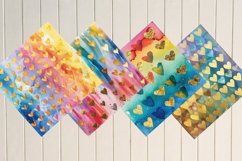 Rainbow Golden Hearts Digital Paper Bundle Product Image 3