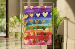 Rainbow Golden Hearts Digital Paper Bundle Product Image 4