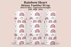 Rainbow Heart Valentine skinny tumbler sublimation wrap with high resolution and transparant background are for 20oz and 30oz skinny tumbler