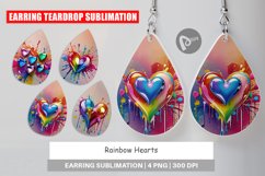 Earring Teardrop Rainbow Hearts Product Image 1
