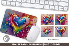 Mouse Pad Rainbow Hearts Product Image 1