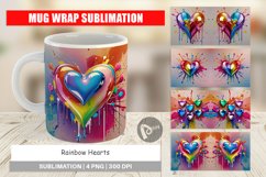 Mug Wrap Design Rainbow Hearts Product Image 1