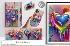 Digital Paper Rainbow Hearts Product Image 1
