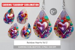 Earring Teardrop Rainbow Hearts Product Image 1