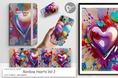 Digital Paper Rainbow Hearts Product Image 1