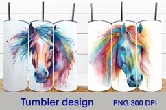 Rainbow horse tumbler sublimation design wrap 20 Oz, horse tumbler design, animals tumbler sublimation wrap.