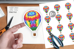 Rainbow Hot Air Balloon Sticker Product Image 1