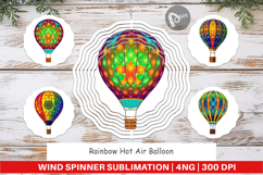 Wind Spinner Rainbow Hot Air Balloon Product Image 1