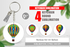 Keychain Rainbow Hot Air Balloon Product Image 1