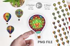 Rainbow Hot Air Balloon Sticker Product Image 1