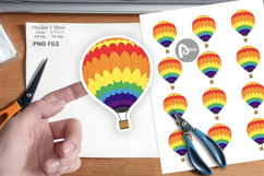 Rainbow Hot Air Balloon Sticker Product Image 1