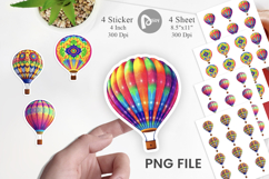 Rainbow Hot Air Balloon Sticker Product Image 1