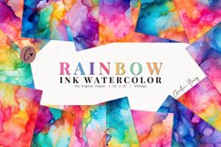 Rainbow Ink Watercolor Digital Paper Product Image 1