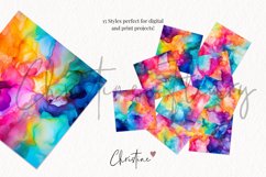 Rainbow Ink Watercolor Digital Paper Product Image 4