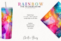 Rainbow Ink Watercolor Digital Paper Mini Pack Product Image 2