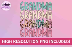Rainbow Grandma png, Leopard Grandma sublimation design Product Image 3