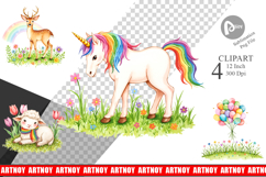 Rainbow Meadow Clipart Product Image 1