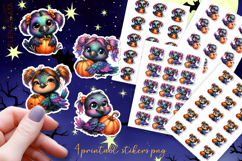 Halloween Stickers, neon cute animals Stickers Product Image 1