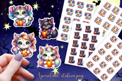 Halloween Stickers, neon cute animals Stickers Product Image 1