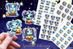 Halloween Stickers, neon cute monster Stickers Product Image 1