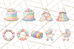 Baby Nursery Clipart PNG, Baby Shower Items, Baby Essentials Product Image 6