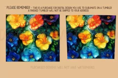 Alcohol Ink Tumbler, Rainbow Floral 20 oz Tumbler Design, 1 Product Image 2