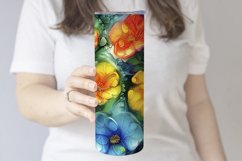 Alcohol Ink Tumbler, Rainbow Floral 20 oz Tumbler Design, 1 Product Image 3