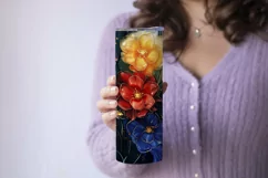 Alcohol Ink Tumbler, Rainbow Floral 20 oz Tumbler Design, 11 Product Image 3