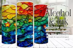 Alcohol Ink Tumbler, Rainbow Colors 20 oz Tumbler Design, 12 Product Image 1