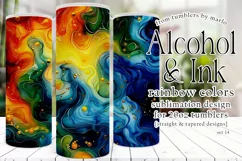 Alcohol Ink Tumbler, Rainbow Colors 20 oz Tumbler Design, 14 Product Image 1