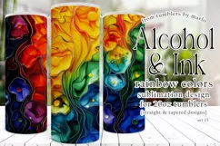 Alcohol Ink Tumbler, Rainbow Colors 20 oz Tumbler Design, 15 Product Image 1