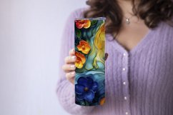 Alcohol Ink Tumbler, Rainbow Floral 20 oz Tumbler Design, 2 Product Image 3