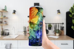 Alcohol Ink Tumbler, Rainbow Floral 20 oz Tumbler Design, 3 Product Image 3