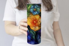Alcohol Ink Tumbler, Rainbow Floral 20 oz Tumbler Design, 4 Product Image 3