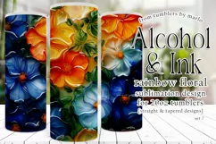 Alcohol Ink Tumbler, Rainbow Floral 20 oz Tumbler Design, 7 Product Image 1