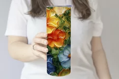 Alcohol Ink Tumbler, Rainbow Floral 20 oz Tumbler Design, 7 Product Image 3