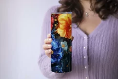 Alcohol Ink Tumbler, Rainbow Floral 20 oz Tumbler Design, 8 Product Image 3