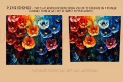 Alcohol Ink Tumbler, Rainbow Floral 20 oz Tumbler Design, 9 Product Image 2