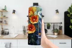 Alcohol Ink Tumbler, Rainbow Floral 20 oz Tumbler Design, 9 Product Image 3