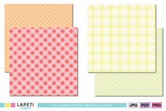 Set of pastel gingham and plaid digital papers for planners, journaling, and digital crafting.