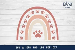 Paw Print SVG | Rainbow Paw Print SVG Cut File | Dog Mom SVG