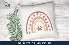 Paw Print SVG | Rainbow Paw Print SVG Cut File | Dog Mom SVG