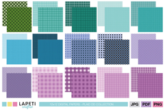 Rainbow plaid digital paper bundle with 60 checked and tartan patterns in 12x12 inches