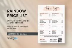 Business Price List, Rate Sheet, Price Chart, Price Sign Product Image 1